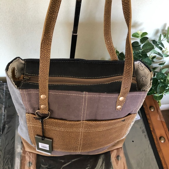 Myra Bag Side Floral Print Upcycled Canvas Tote - Picture 7 of 7